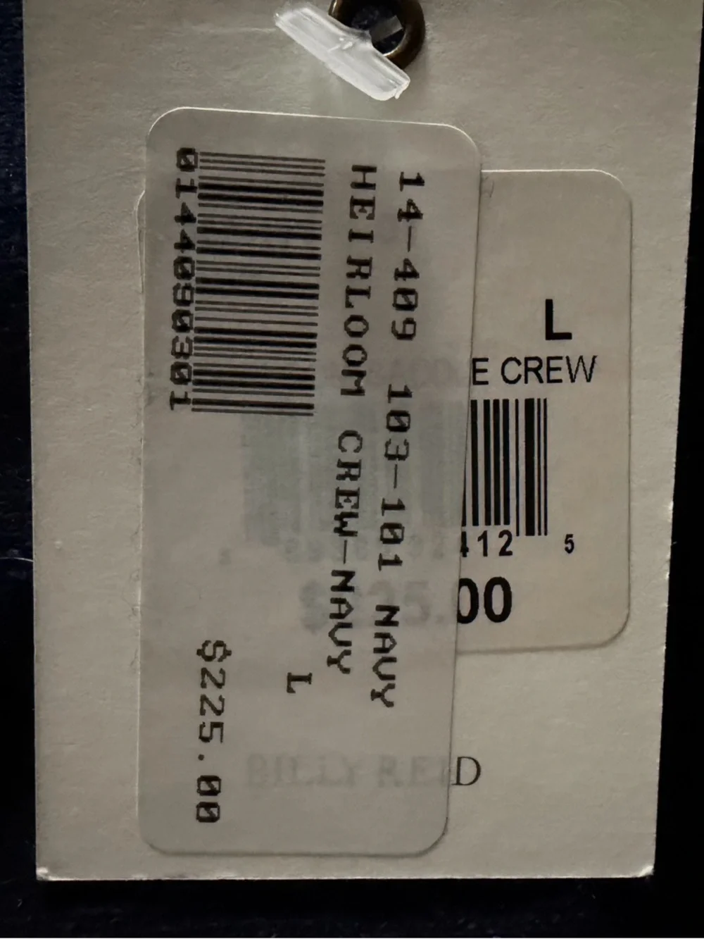 Billy Reid Heirloom Crew Sweater Navy Wool Silk Blend Men’s Size L NWT - Picture 4 of 4